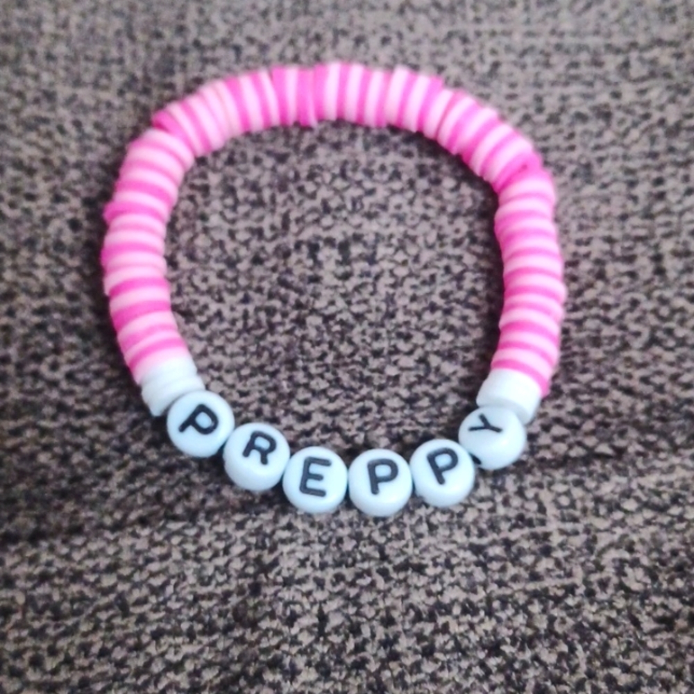 Preppy clay bead bracelet